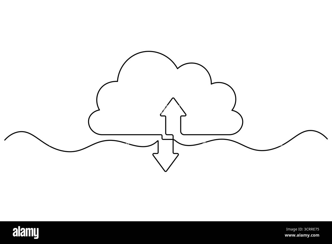 Icona Cloud Computing linea continua archiviazione cloud e vettore di backup dei dati Illustrazione Vettoriale Icona Cloud Computing linea continua archiviazione cloud e vettore di backup dei dati Illustrazione Vettoriale