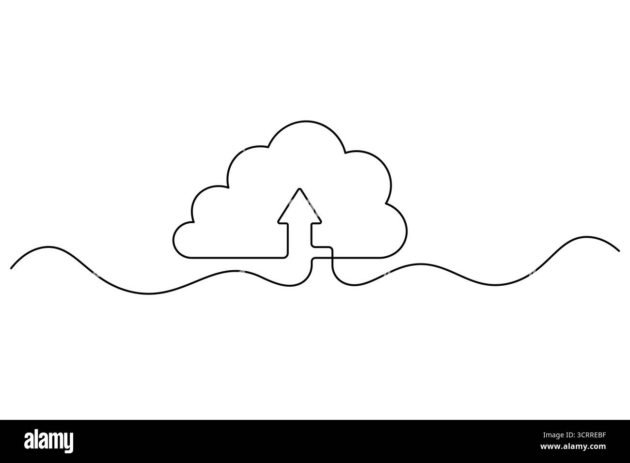 Icona Cloud Computing linea continua archiviazione cloud e vettore di backup dei dati Illustrazione Vettoriale Icona Cloud Computing linea continua archiviazione cloud e vettore di backup dei dati Illustrazione Vettoriale