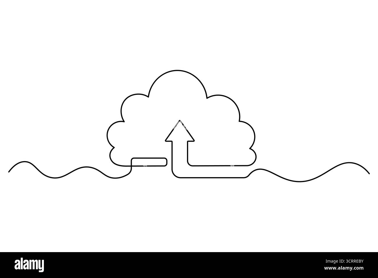 Icona Cloud Computing linea continua archiviazione cloud e vettore di backup dei dati Illustrazione Vettoriale Icona Cloud Computing linea continua archiviazione cloud e vettore di backup dei dati Illustrazione Vettoriale