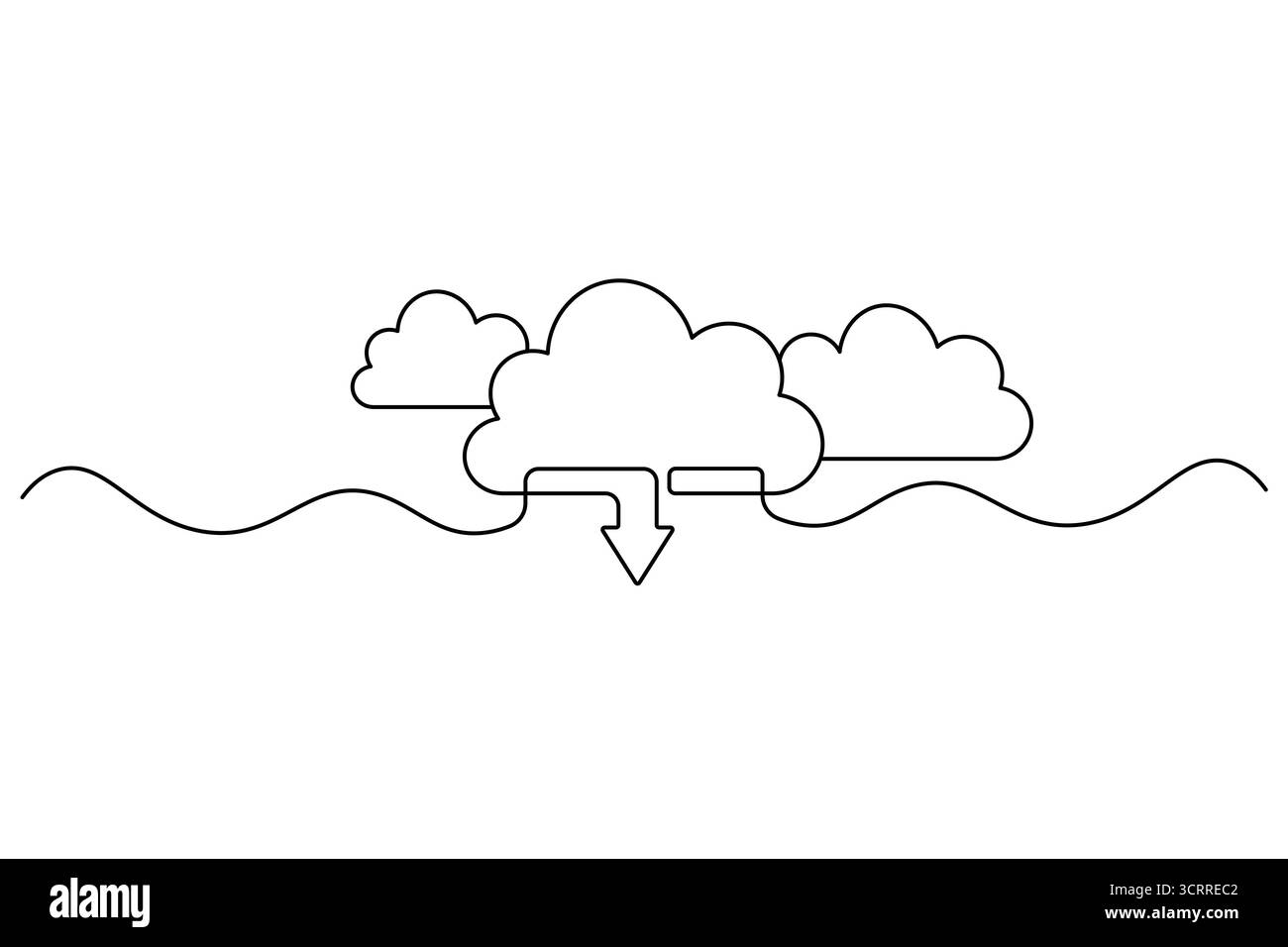 Icona Cloud Computing linea continua archiviazione cloud e vettore di backup dei dati Illustrazione Vettoriale Icona Cloud Computing linea continua archiviazione cloud e vettore di backup dei dati Illustrazione Vettoriale