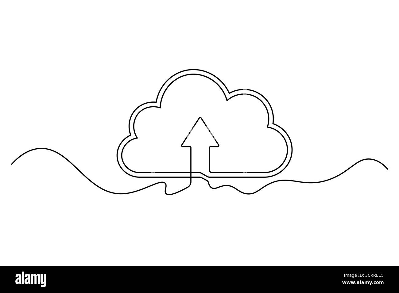 Icona Cloud Computing linea continua archiviazione cloud e vettore di backup dei dati Illustrazione Vettoriale Icona Cloud Computing linea continua archiviazione cloud e vettore di backup dei dati Illustrazione Vettoriale
