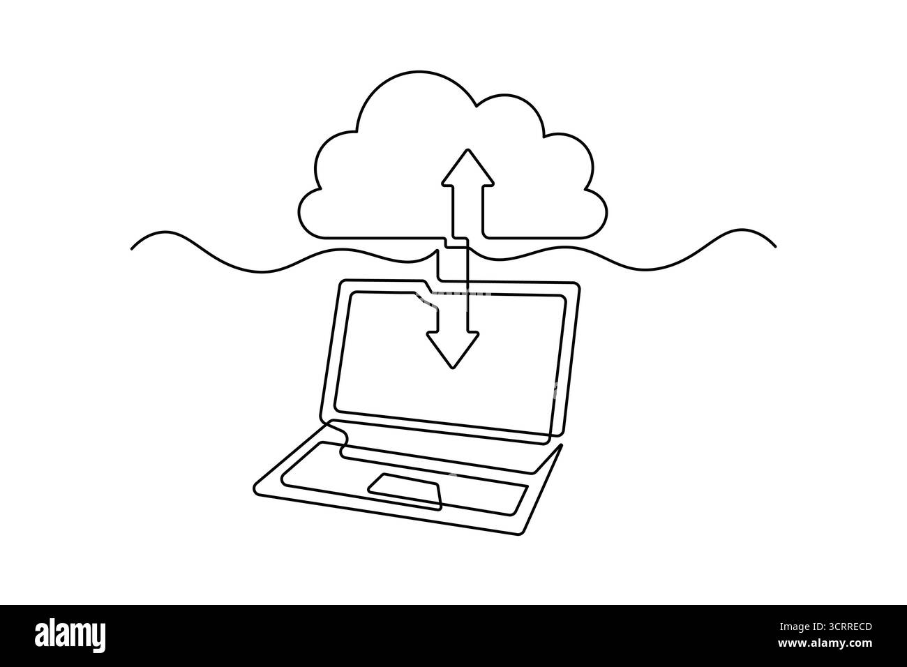 Icona Cloud Computing linea continua archiviazione cloud e vettore di backup dei dati Illustrazione Vettoriale Icona Cloud Computing linea continua archiviazione cloud e vettore di backup dei dati Illustrazione Vettoriale