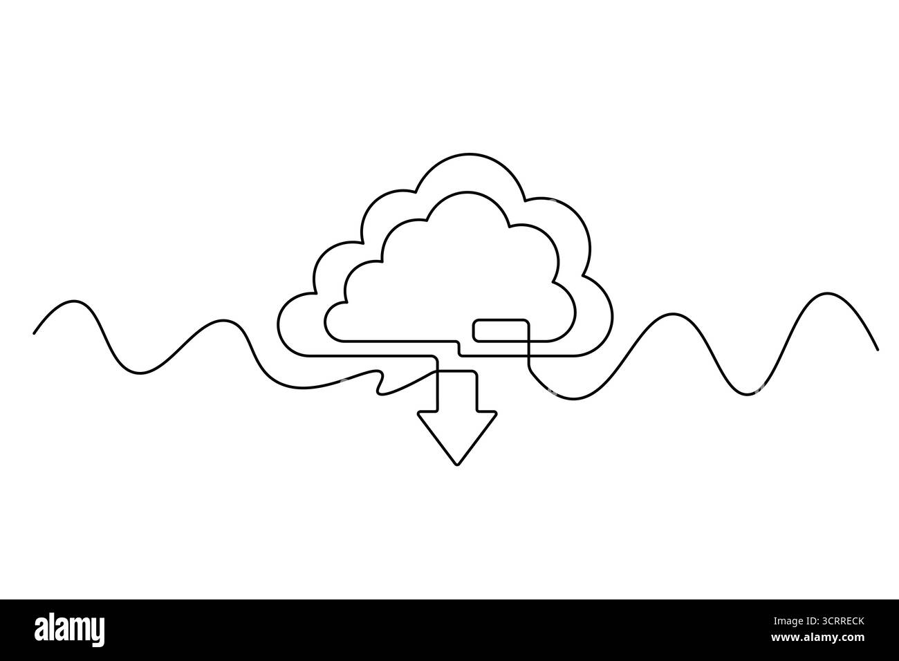 Icona Cloud Computing linea continua archiviazione cloud e vettore di backup dei dati Illustrazione Vettoriale Icona Cloud Computing linea continua archiviazione cloud e vettore di backup dei dati Illustrazione Vettoriale