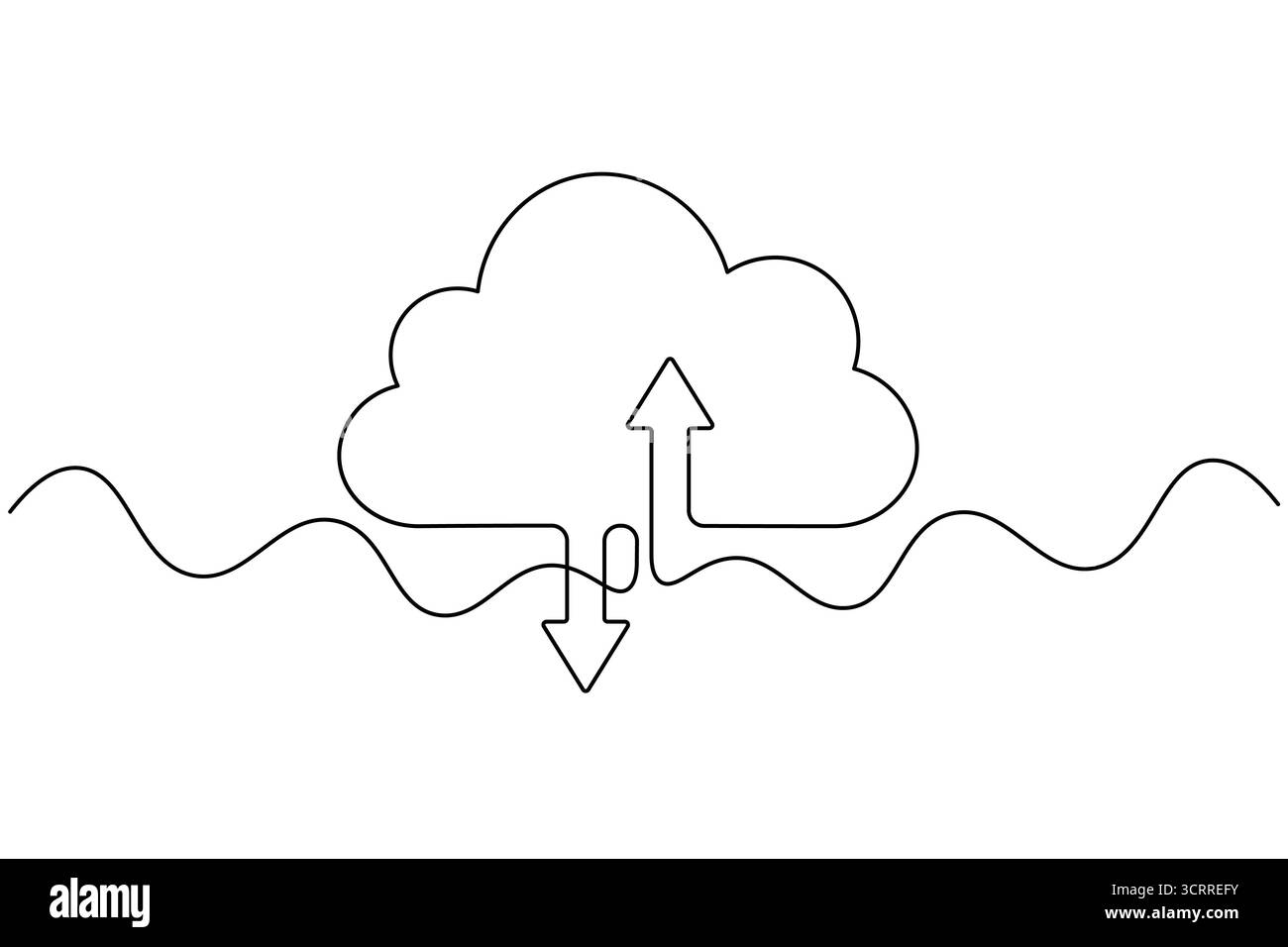 Icona Cloud Computing linea continua archiviazione cloud e vettore di backup dei dati Illustrazione Vettoriale Icona Cloud Computing linea continua archiviazione cloud e vettore di backup dei dati Illustrazione Vettoriale