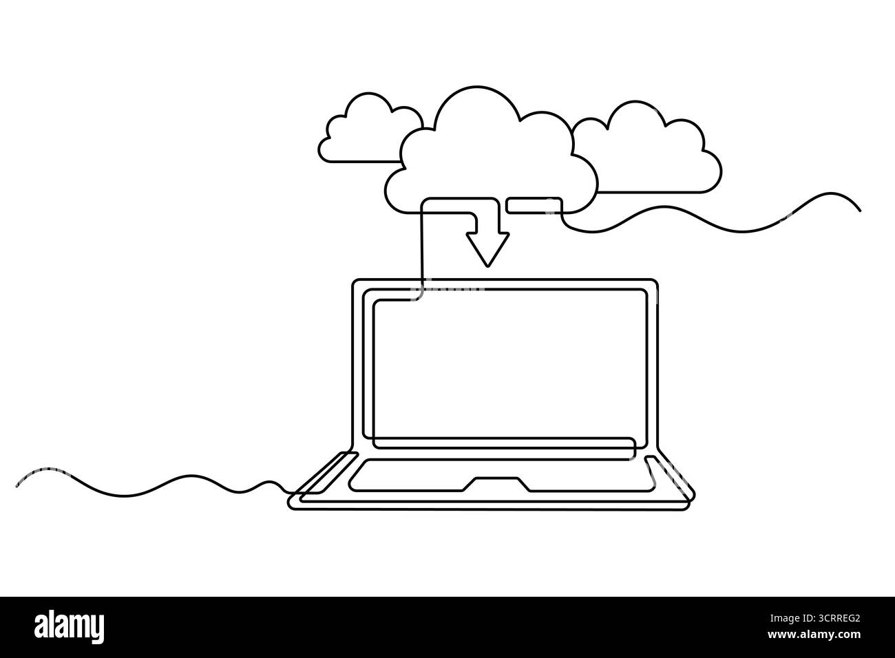 Icona Cloud Computing linea continua archiviazione cloud e vettore di backup dei dati Illustrazione Vettoriale Icona Cloud Computing linea continua archiviazione cloud e vettore di backup dei dati Illustrazione Vettoriale