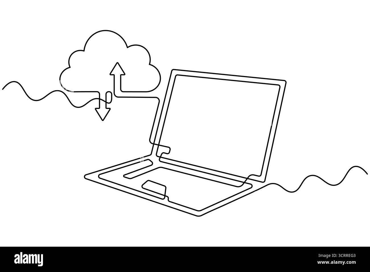 Icona Cloud Computing linea continua archiviazione cloud e vettore di backup dei dati Illustrazione Vettoriale Icona Cloud Computing linea continua archiviazione cloud e vettore di backup dei dati Illustrazione Vettoriale