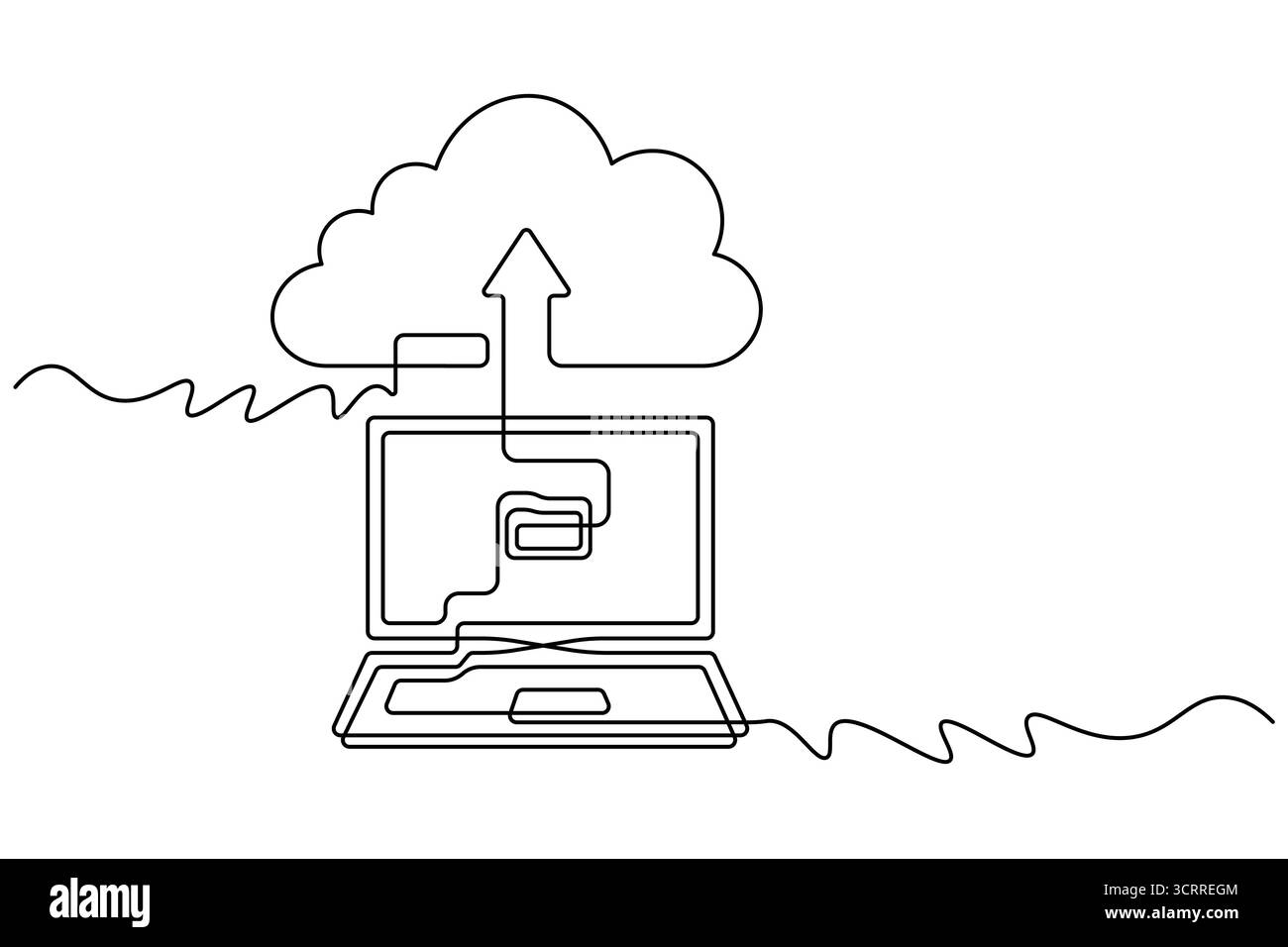 Icona Cloud Computing linea continua archiviazione cloud e vettore di backup dei dati Illustrazione Vettoriale Icona Cloud Computing linea continua archiviazione cloud e vettore di backup dei dati Illustrazione Vettoriale