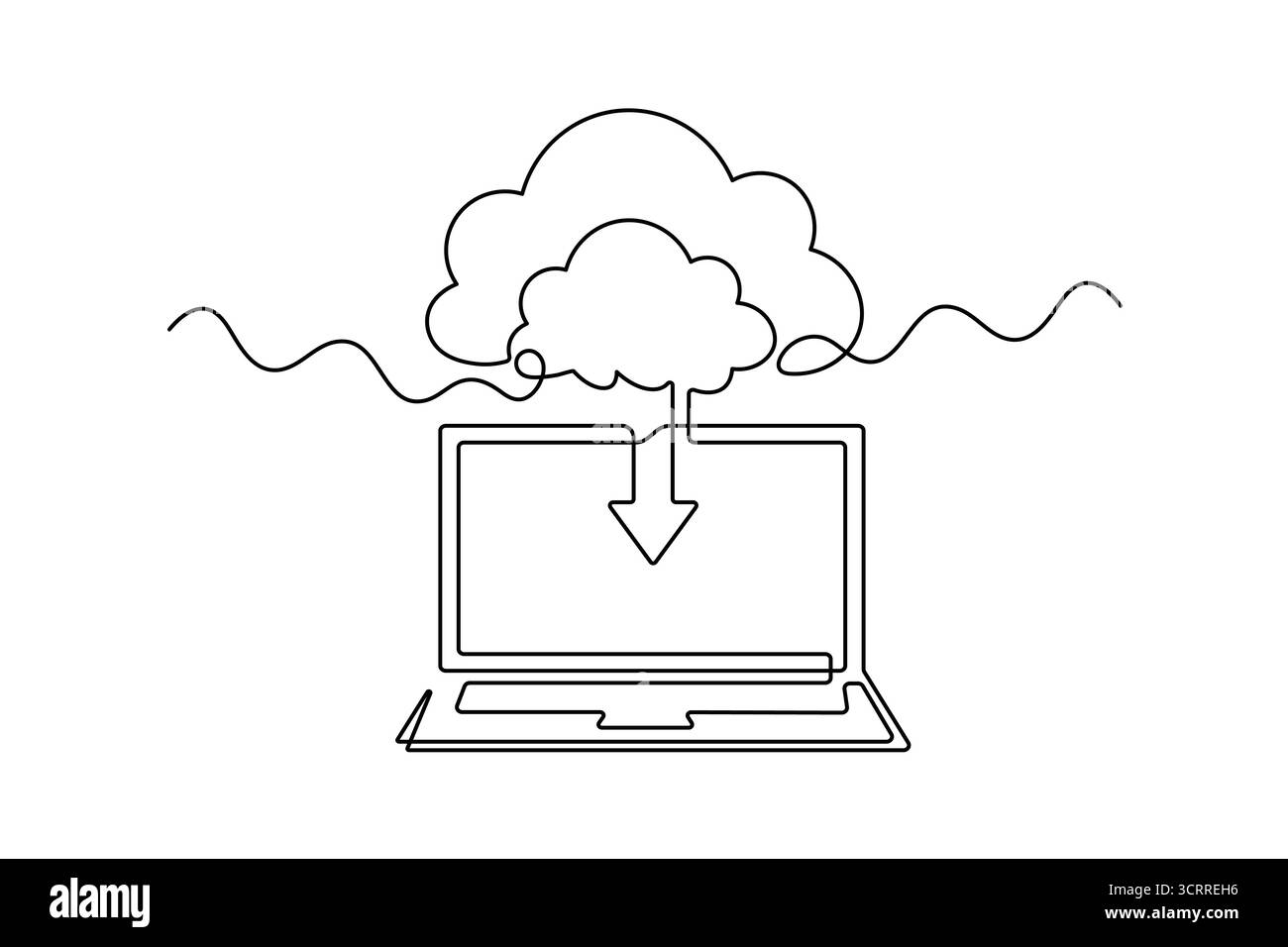 Icona Cloud Computing linea continua archiviazione cloud e vettore di backup dei dati Illustrazione Vettoriale Icona Cloud Computing linea continua archiviazione cloud e vettore di backup dei dati Illustrazione Vettoriale