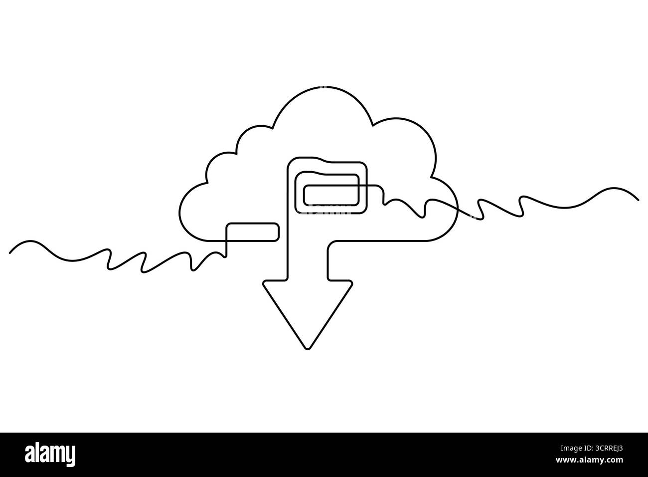 Icona Cloud Computing linea continua archiviazione cloud e vettore di backup dei dati Illustrazione Vettoriale Icona Cloud Computing linea continua archiviazione cloud e vettore di backup dei dati Illustrazione Vettoriale