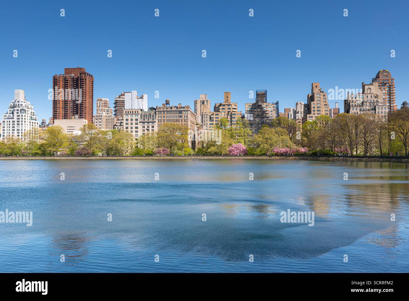 Lago Jackie Onassis in primavera, Central Park, New York Foto Stock