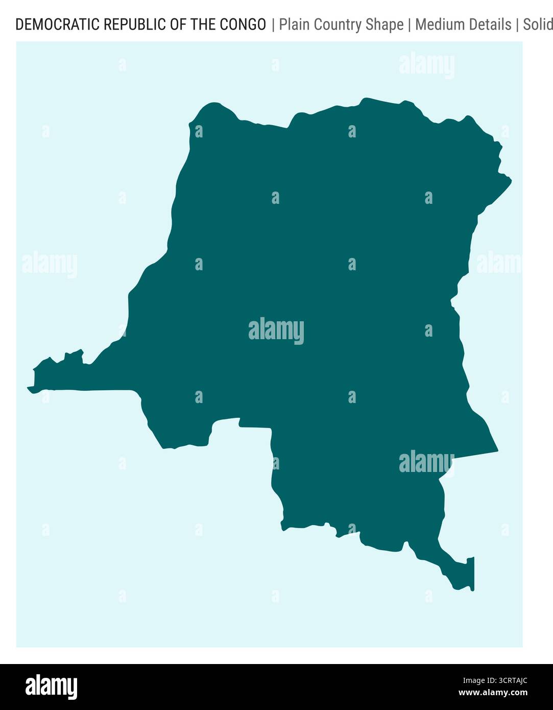 Mappa del paese della pianura del Congo. Dettagli supporto. Stile solido. Forma della Repubblica Democratica del Congo. Illustrazione vettoriale. Illustrazione Vettoriale