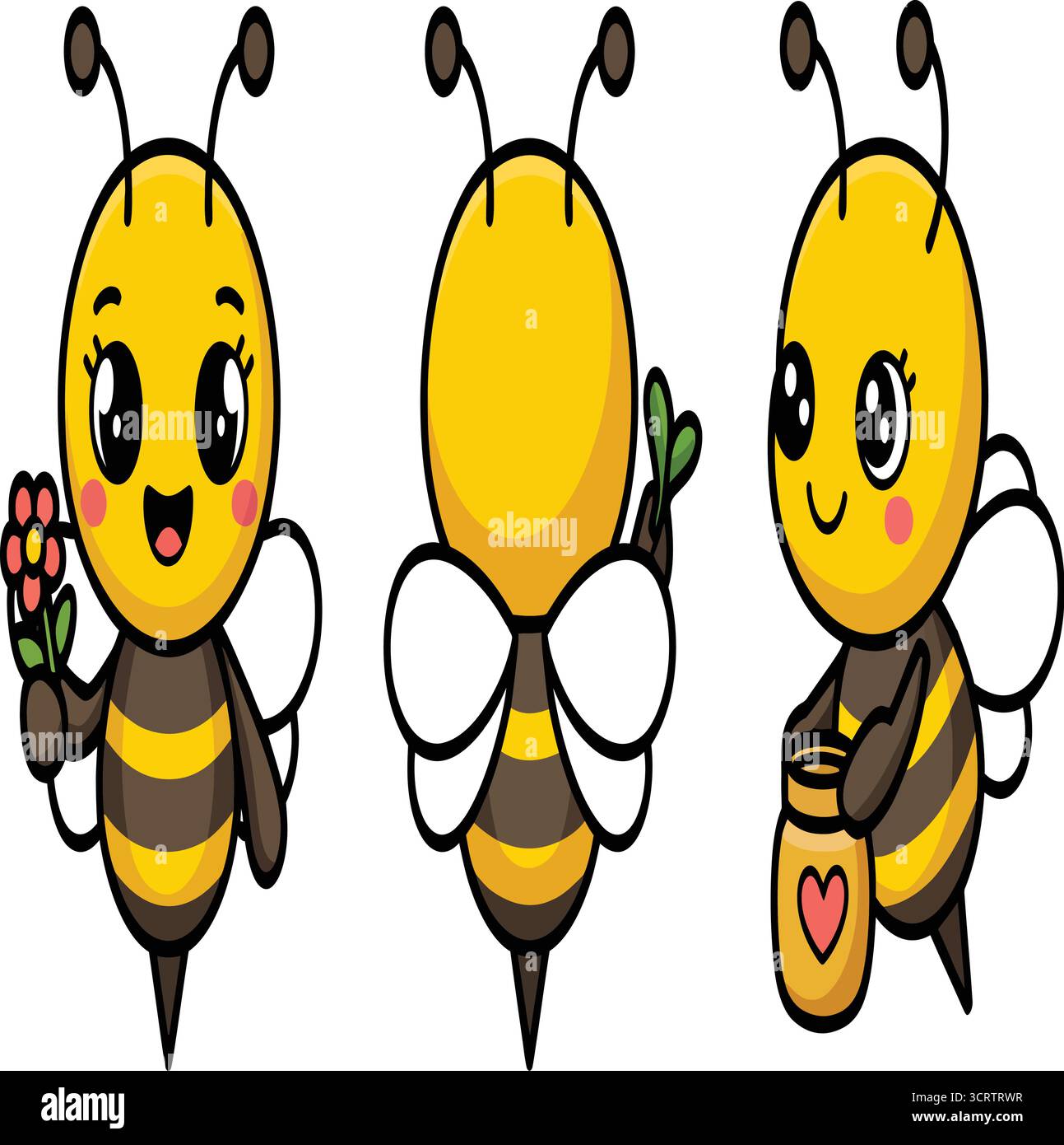 Adorabile collezione di api cartoni animati con fiori e miele per disegni carini Illustrazione Vettoriale Adorabile collezione di api cartoni animati con fiori e miele per disegni carini Illustrazione Vettoriale