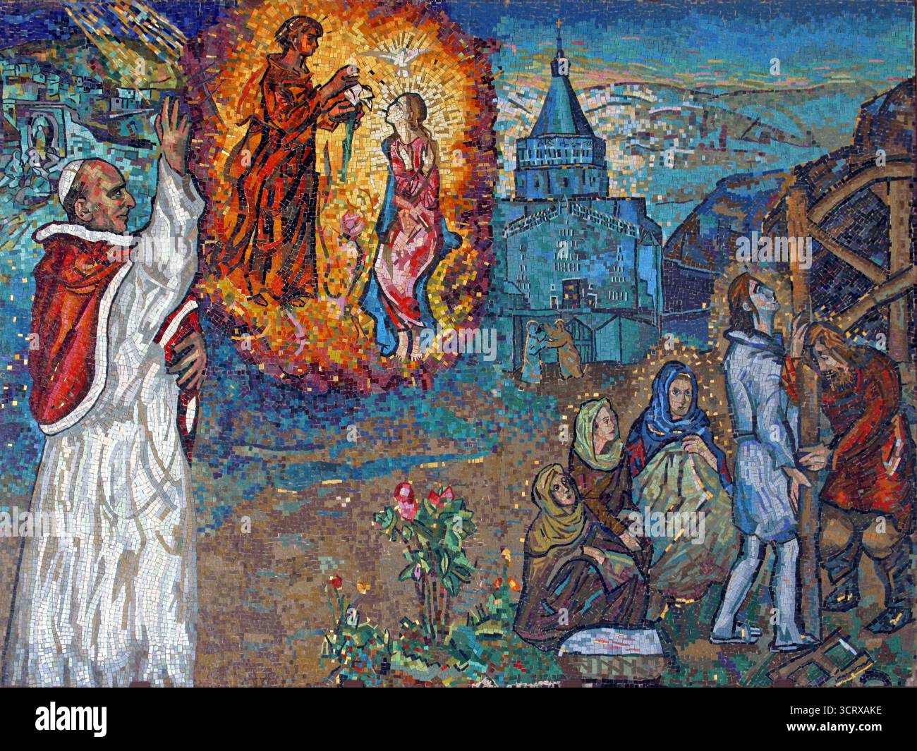 Vergine Maria con Gesù bambino, dono del Vaticano nella Basilica dell'Annunciazione, Nazareth, Israele Foto Stock