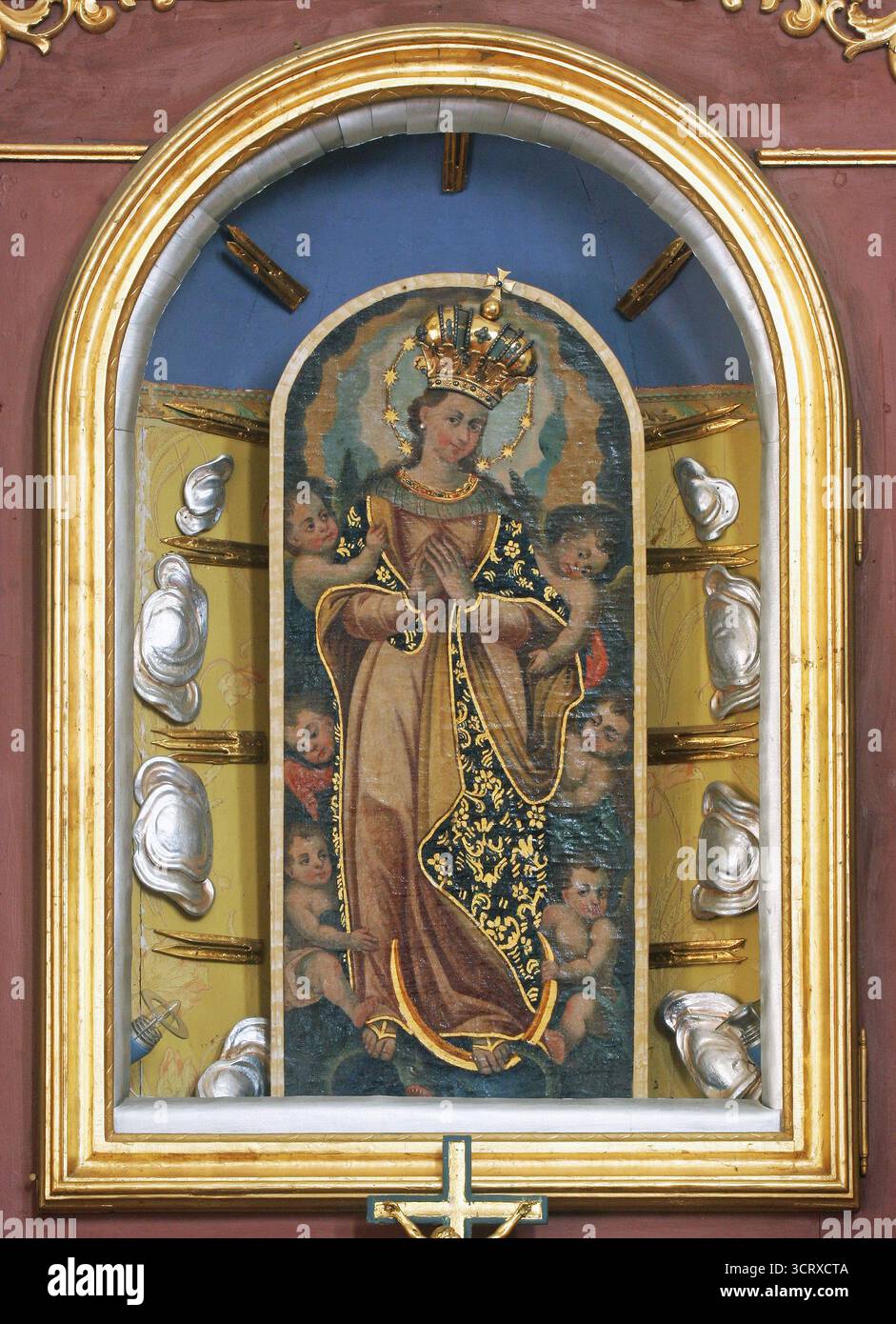 Altare di nostra Signora di Kunagora nella Chiesa parrocchiale assunzione della Vergine Maria a Pregrada, Croazia Foto Stock