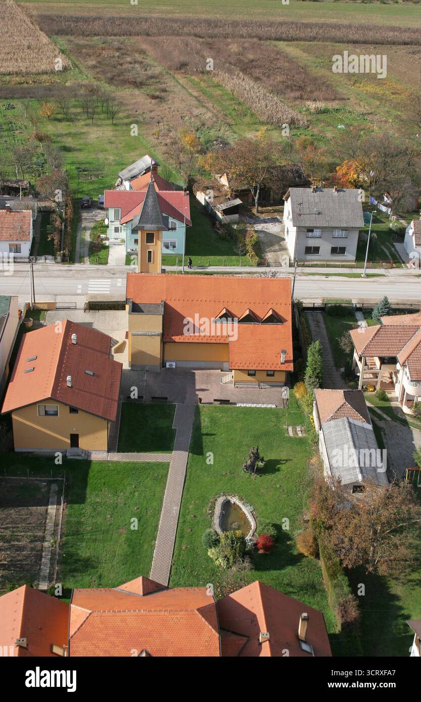 Chiesa parrocchiale di San Giuseppe il lavoratore a Galdovo, Sisak, Croazia Foto Stock