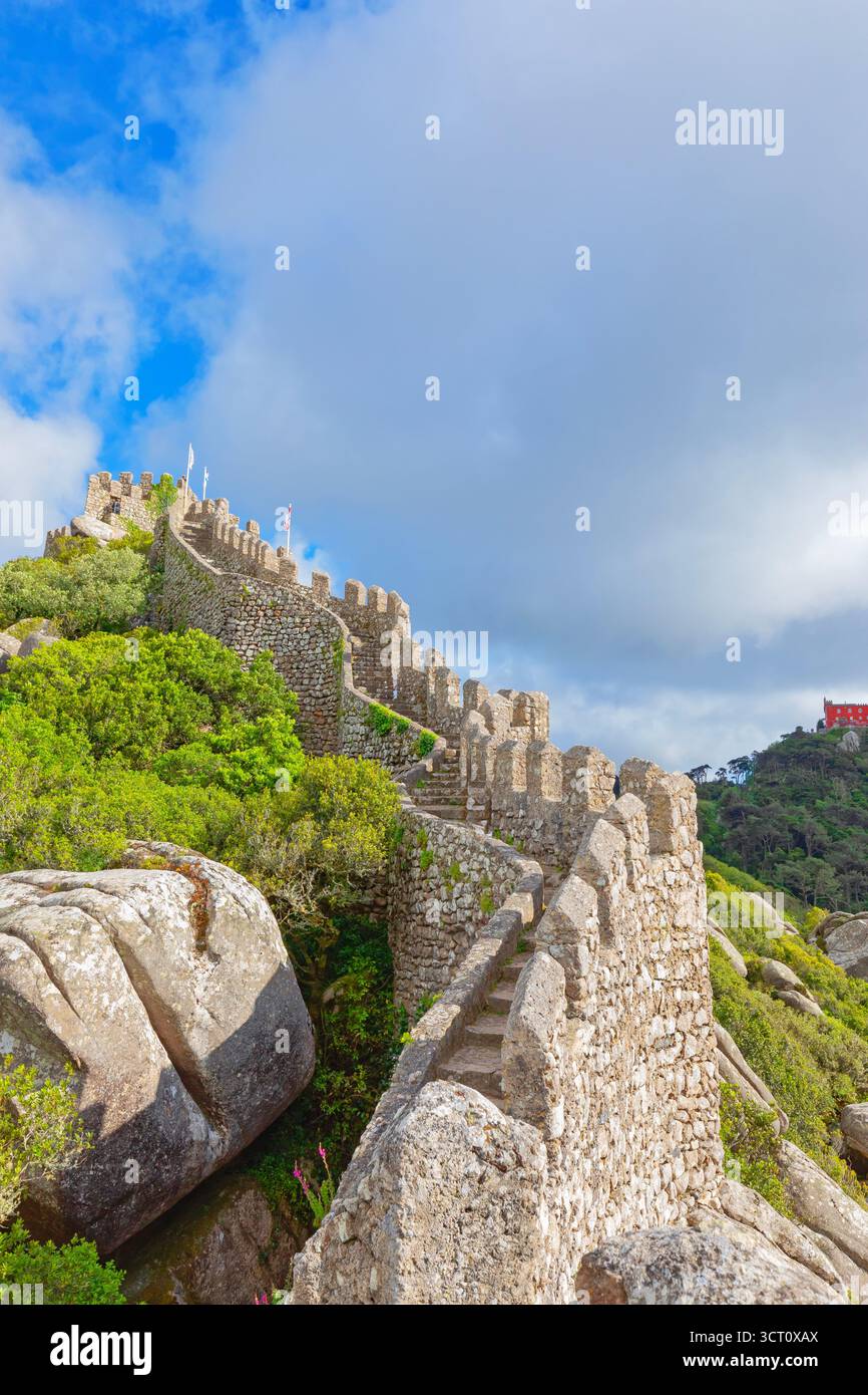 Castelo dos Mouros (Castello dei Mori), Sintra, Portogallo Foto Stock