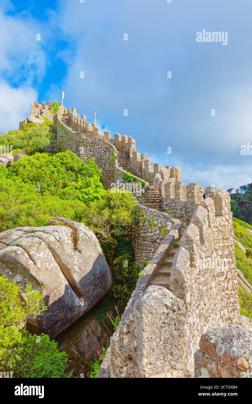 Castelo dos Mouros (Castello dei Mori), Sintra, Portogallo Foto Stock