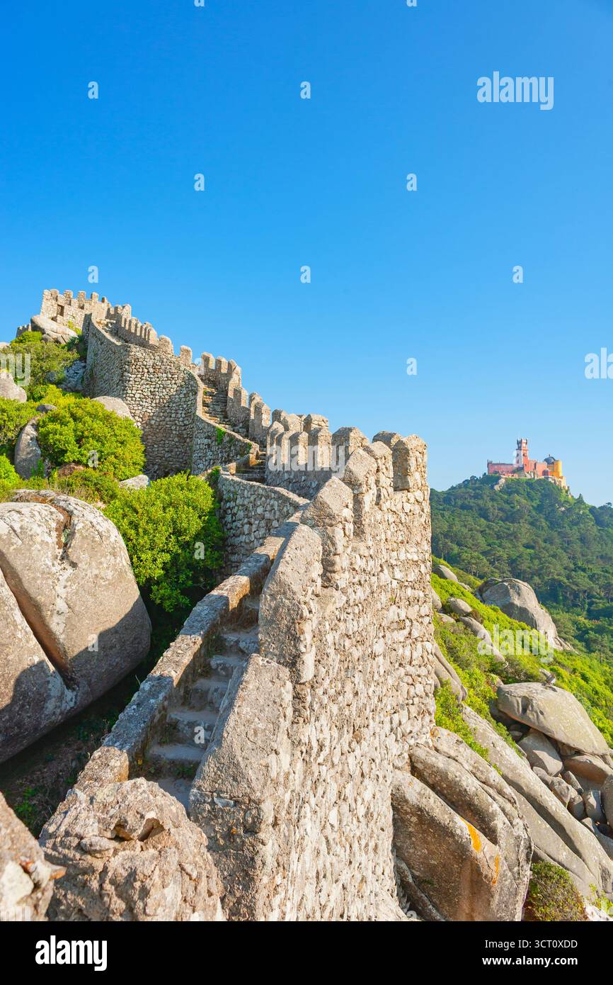 Castelo dos Mouros (Castello dei Mori), Sintra, Portogallo Foto Stock