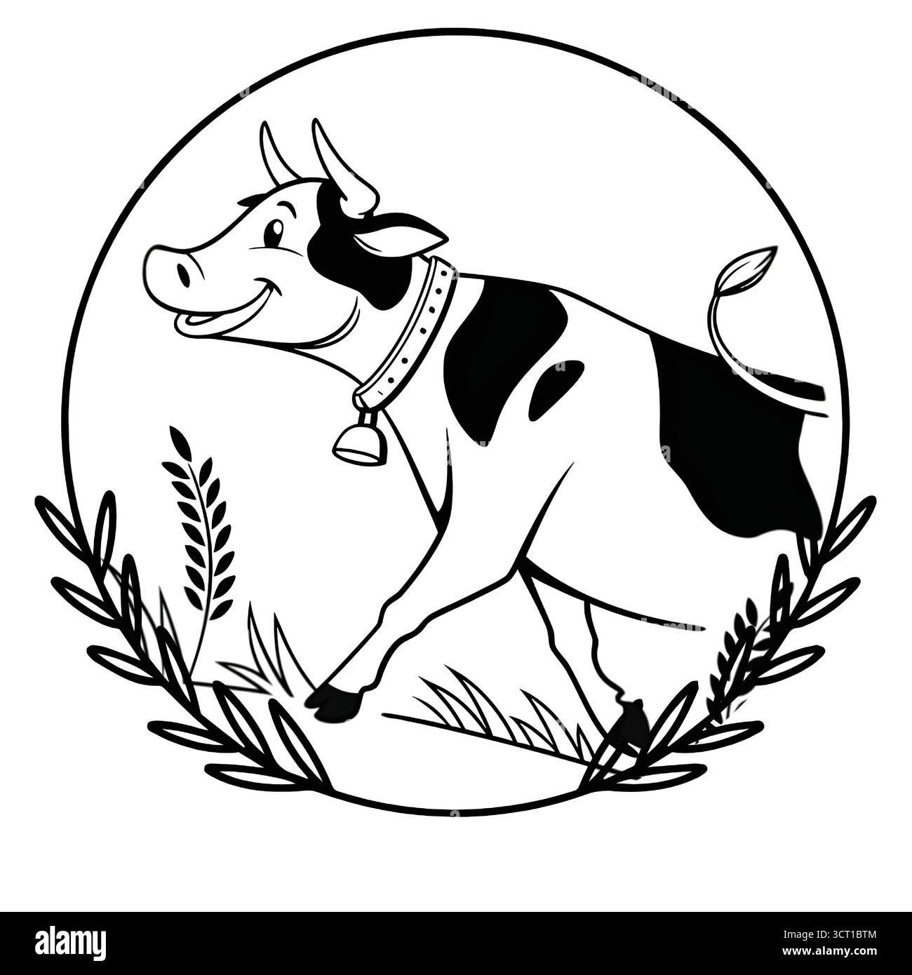 Collezione di logo Vector per vacche – Set di logo Farm Animal Vector, Set di vettoriali con logo per la testa di bestiame – Branding minimale Art Farm Illustrazione Vettoriale