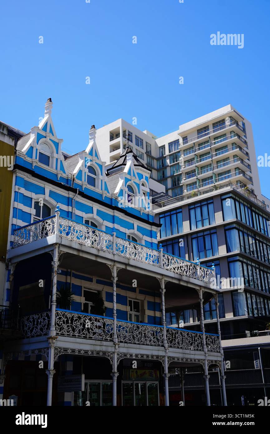 Contrasti a Longstreet, Architecture, Long Street, città del Capo, Sud Africa Foto Stock