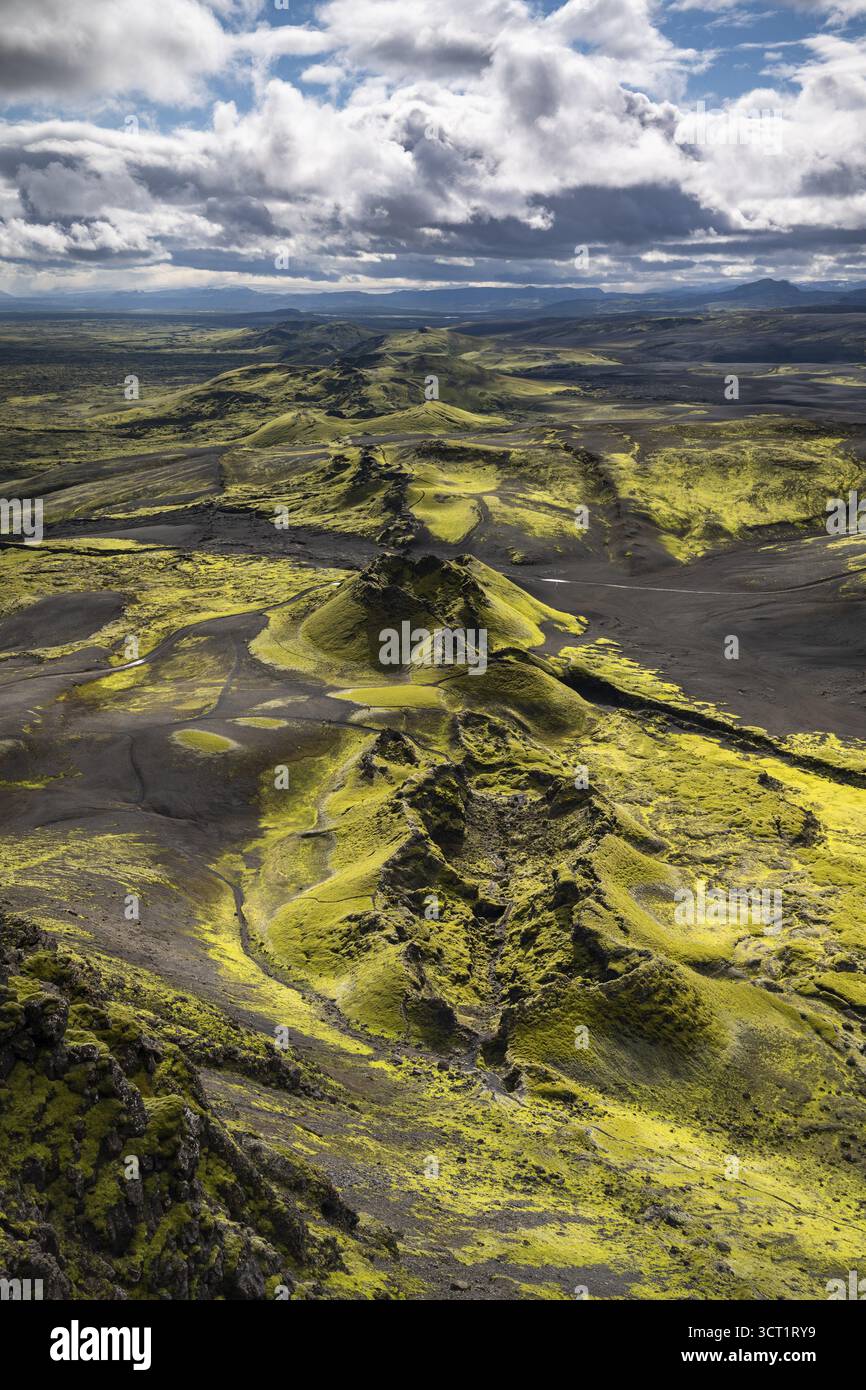 Cratere Laki, Highlands islandesi, Islanda Foto Stock