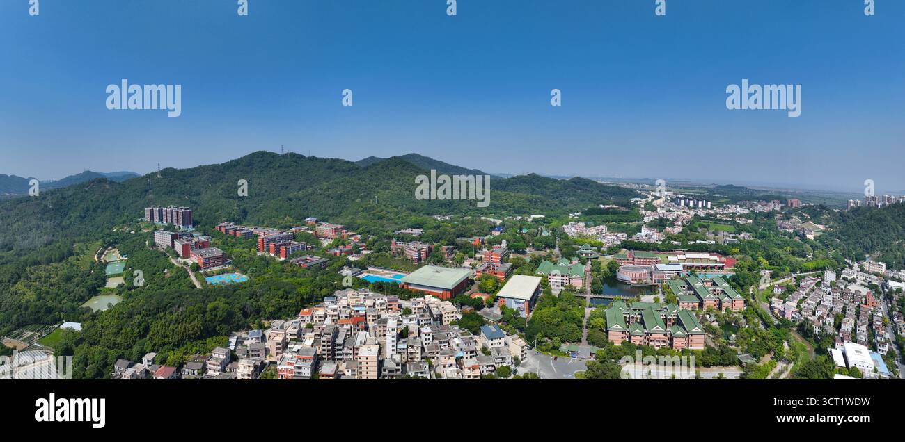 Fotografia aerea dell'area turistica di Sun Yat sens nel villaggio di Cuiheng, Nanlang, Zhongshan City Foto Stock