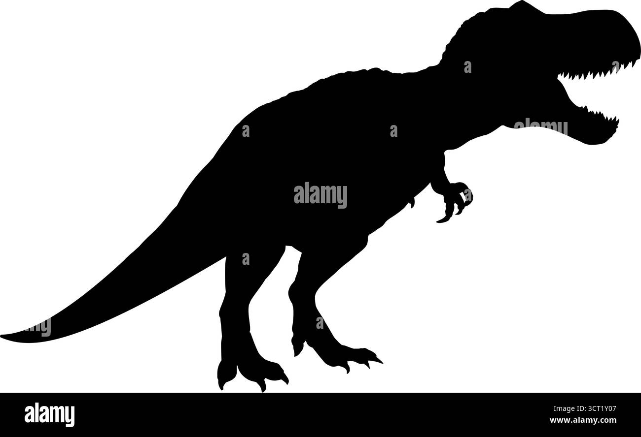 illustrazione vettoriale della silhouette del dinosauro tyrannosaurus rex Illustrazione Vettoriale