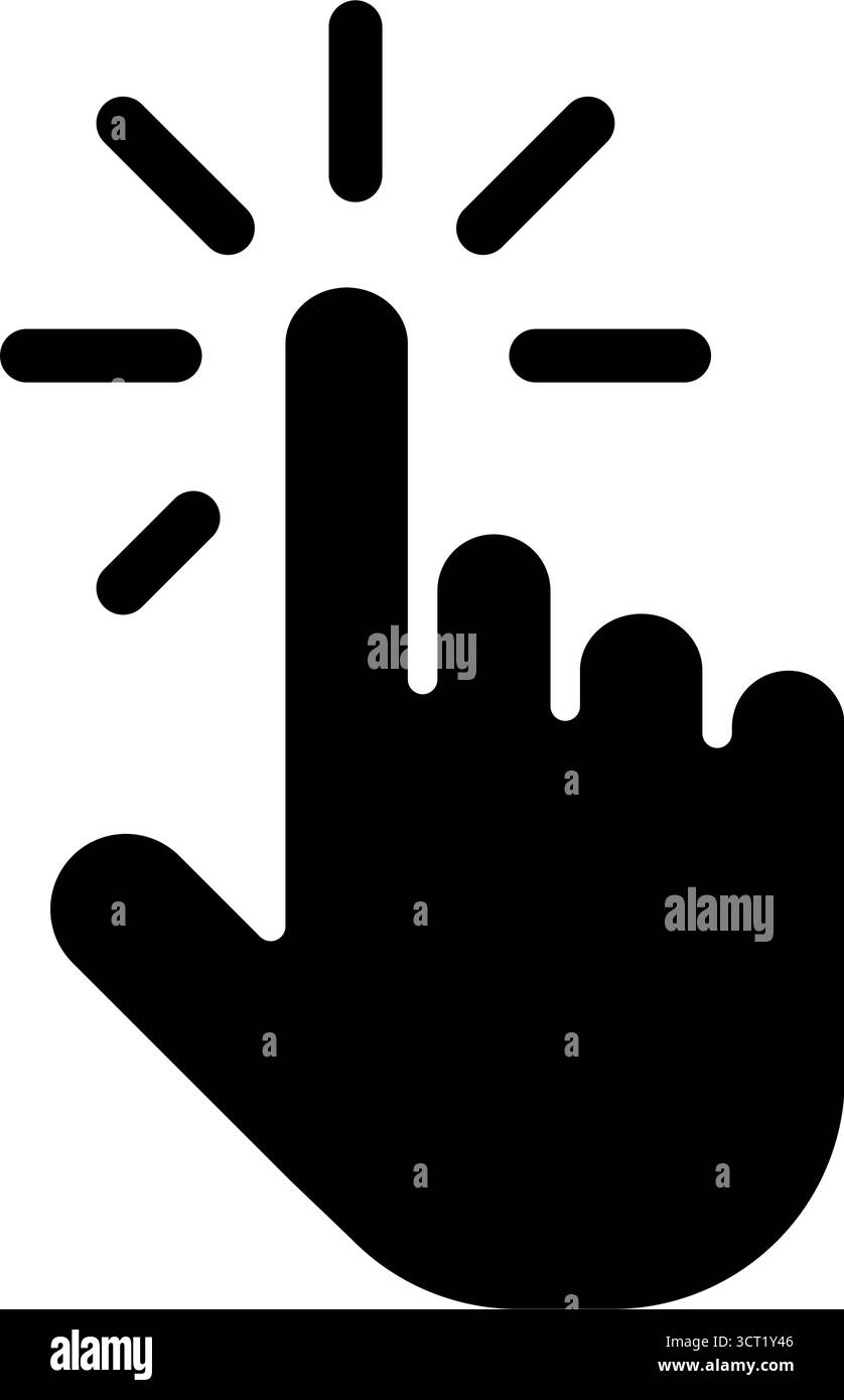 toccare con la mano l'icona vettoriale del contorno del movimento Illustrazione Vettoriale