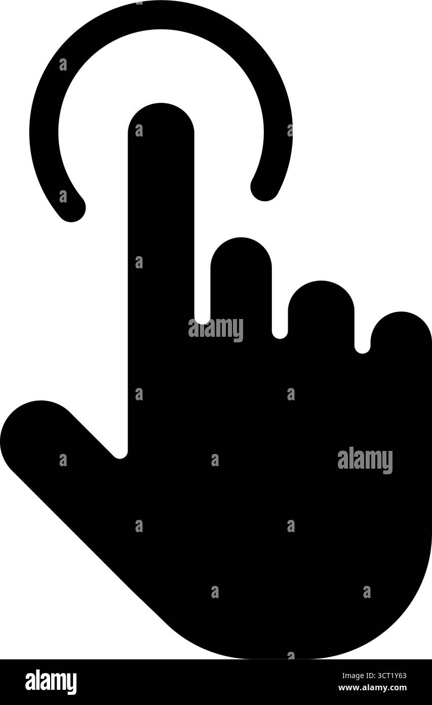 toccare con la mano l'icona vettoriale del contorno del movimento Illustrazione Vettoriale