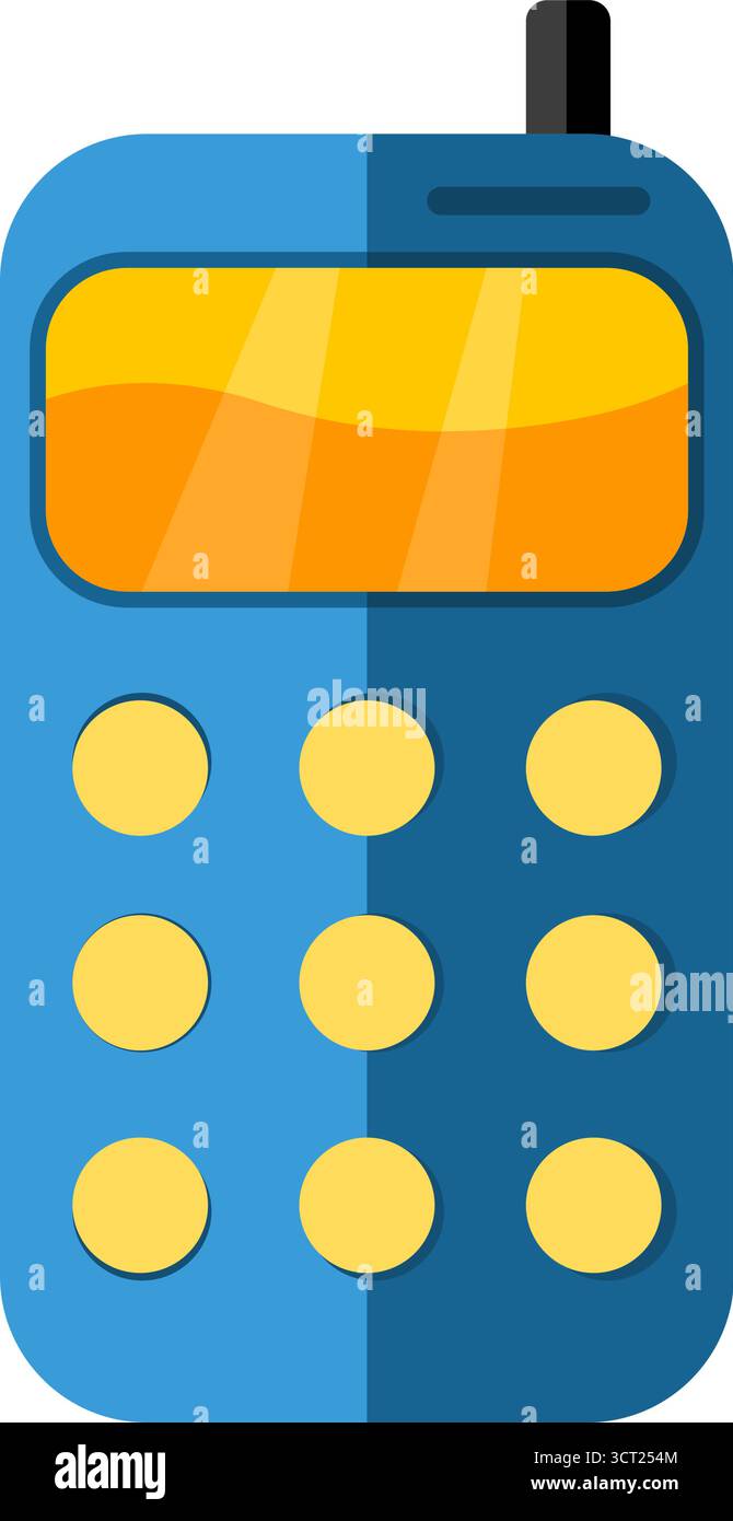 icona piatta del vecchio telefono cellulare Illustrazione Vettoriale