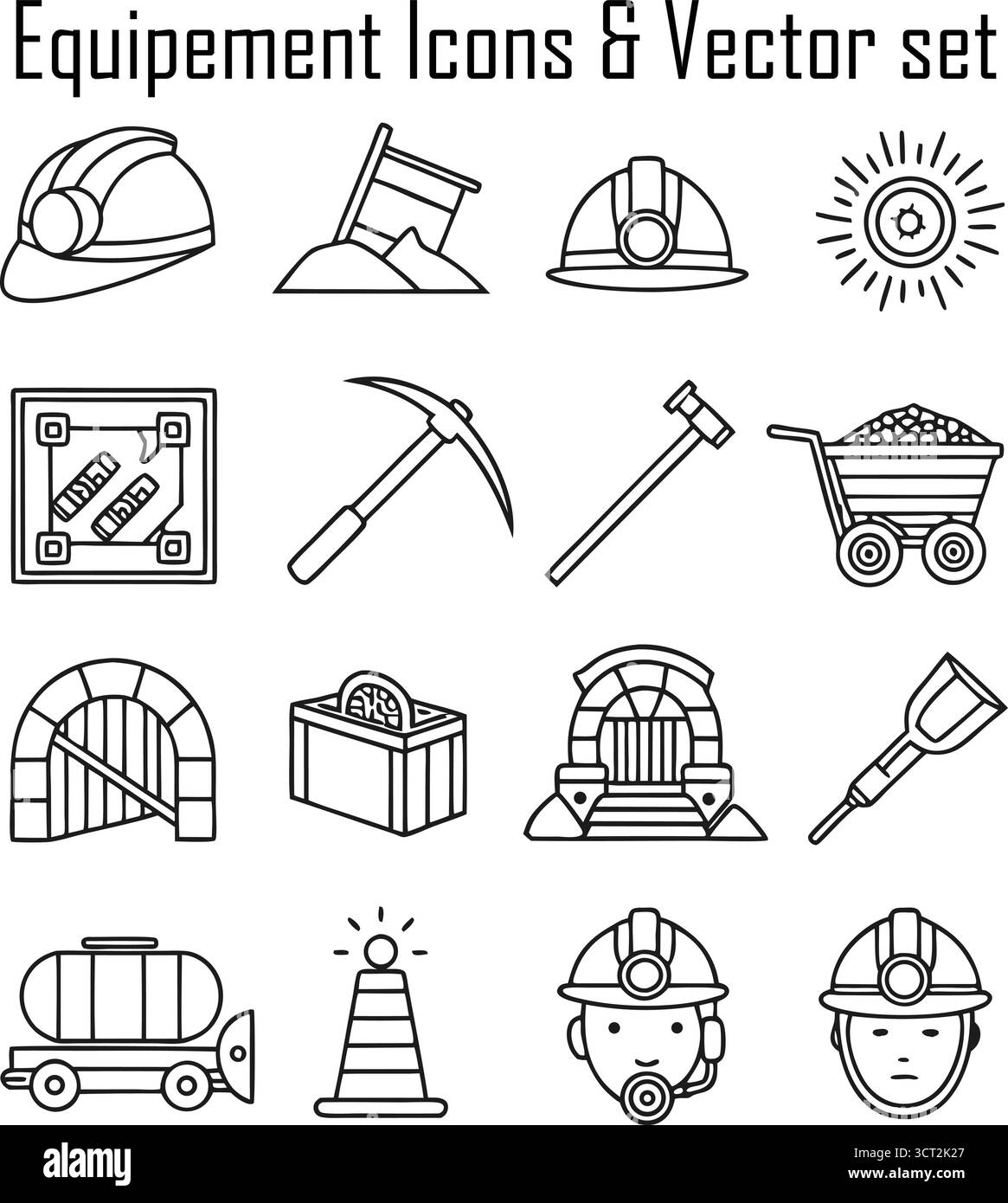 Attrezzature e strumenti industriali disposti in un concetto di officina, ingegneria e tecnologia di produzione Illustrazione Vettoriale