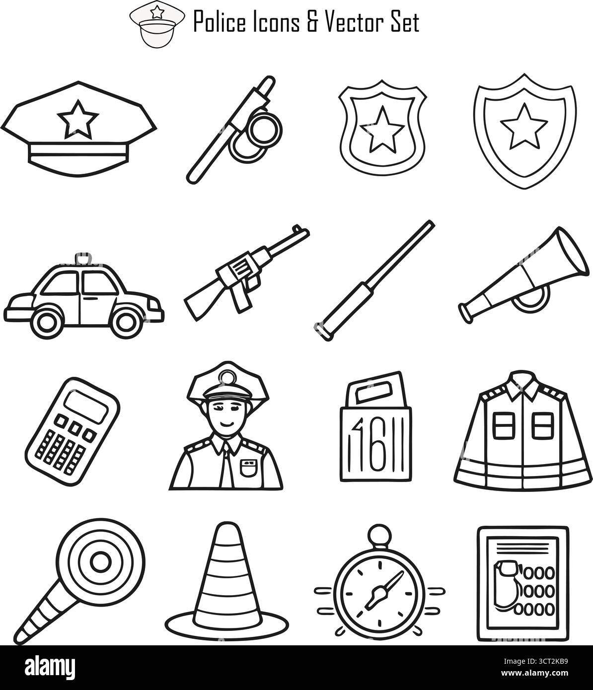 Agente di polizia in uniforme in piedi su una strada della città che garantisce la pubblica sicurezza, le forze dell'ordine e il concetto di servizio di sicurezza Illustrazione Vettoriale