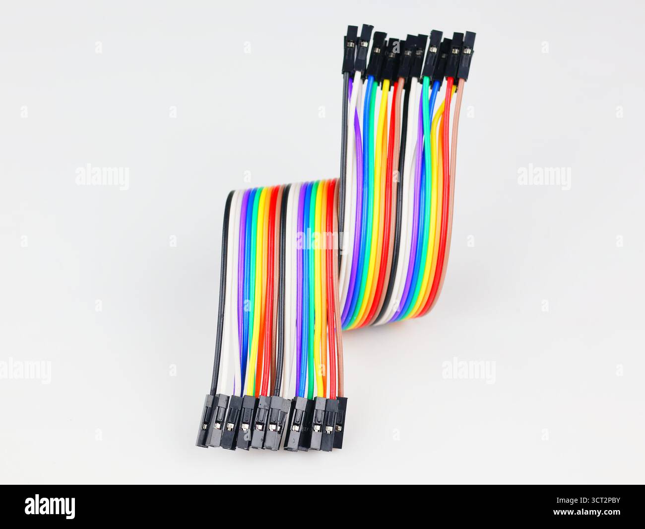 Cavo a nastro per ponticelli Rainbow per progetti elettronici Foto Stock