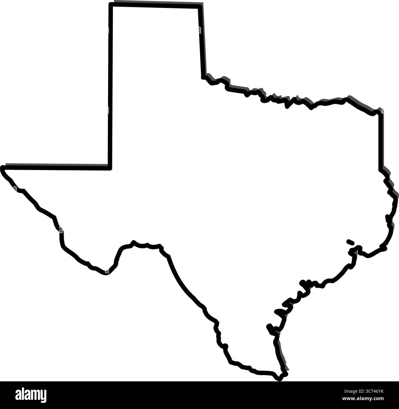 Sagoma della mappa dello stato del Texas con illustrazione dei colori della bandiera Illustrazione Vettoriale
