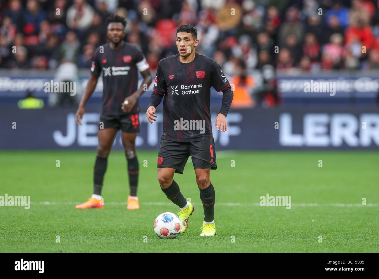 Leverkusen, Germania. 4 ottobre 2025. 04.10.2025, Fussball, Saison 2025/2026, 1. Bundesliga, 6 anni. Spieltag, Bayer Leverkusen - FC Union Berlin, Equi Fernandez (Bayer Leverkusen) foto: RHR-FOTO/dpa/Alamy Live News Foto Stock