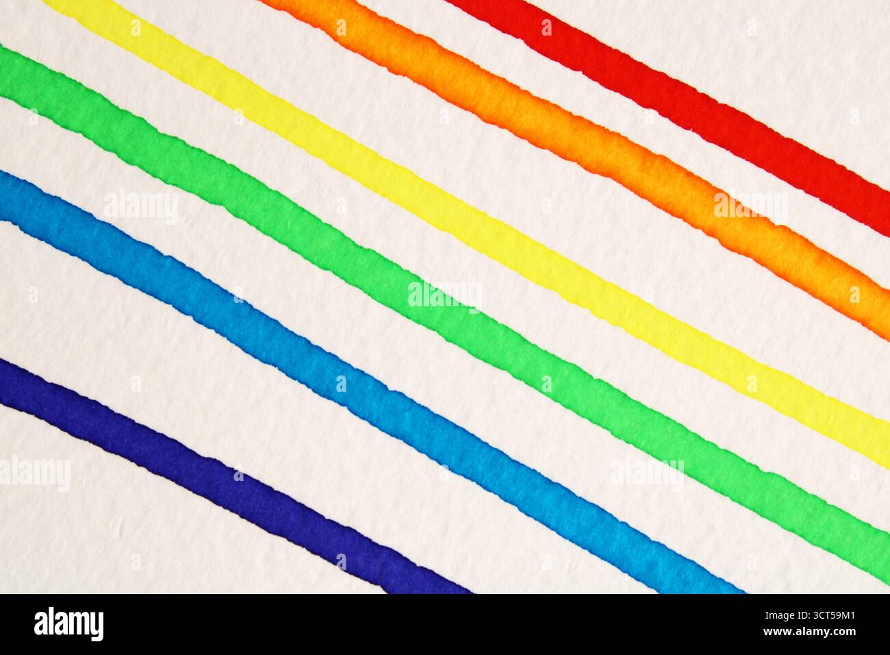 Linee con colori arcobaleno realizzate con acquerello, sfondi e texture Foto Stock