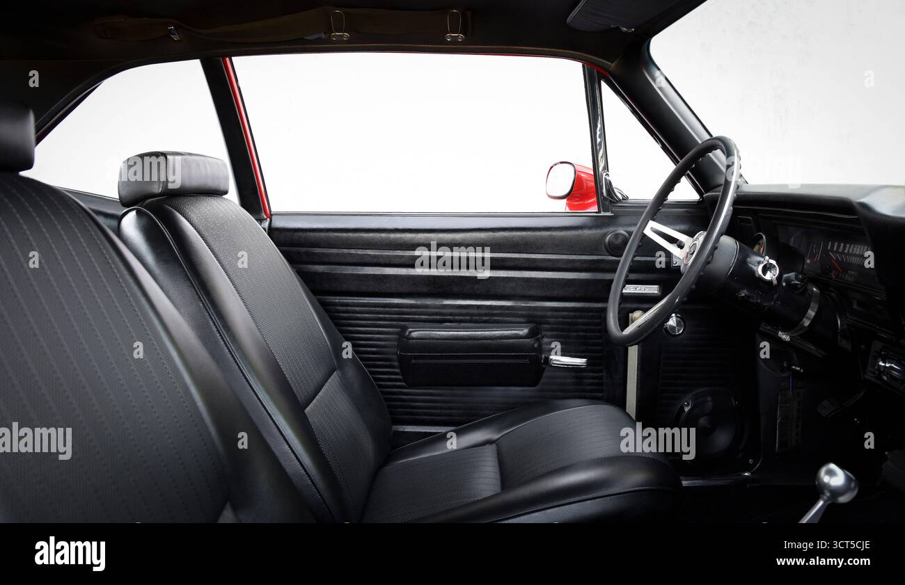 Interni di una Chevrolet Nova ad una mostra di auto Foto Stock