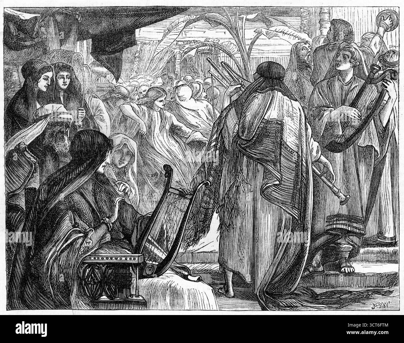 Incisione della caduta di Gerusalemme a Nabucodonosor Foto Stock