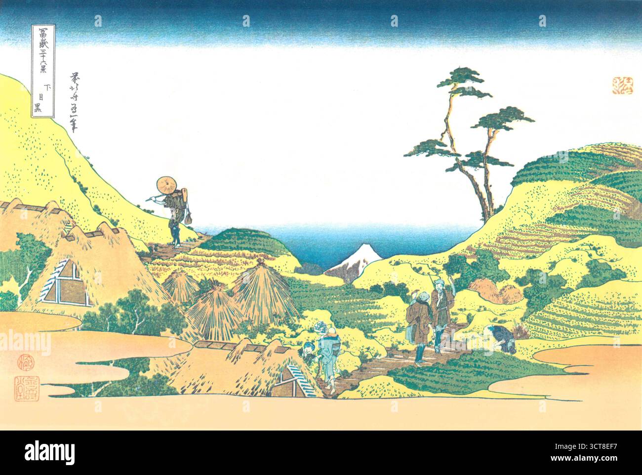 Trentasei vedute del Monte Fuji da Hokusai - 1831-1834: #25, SHIMOMEGURO Foto Stock