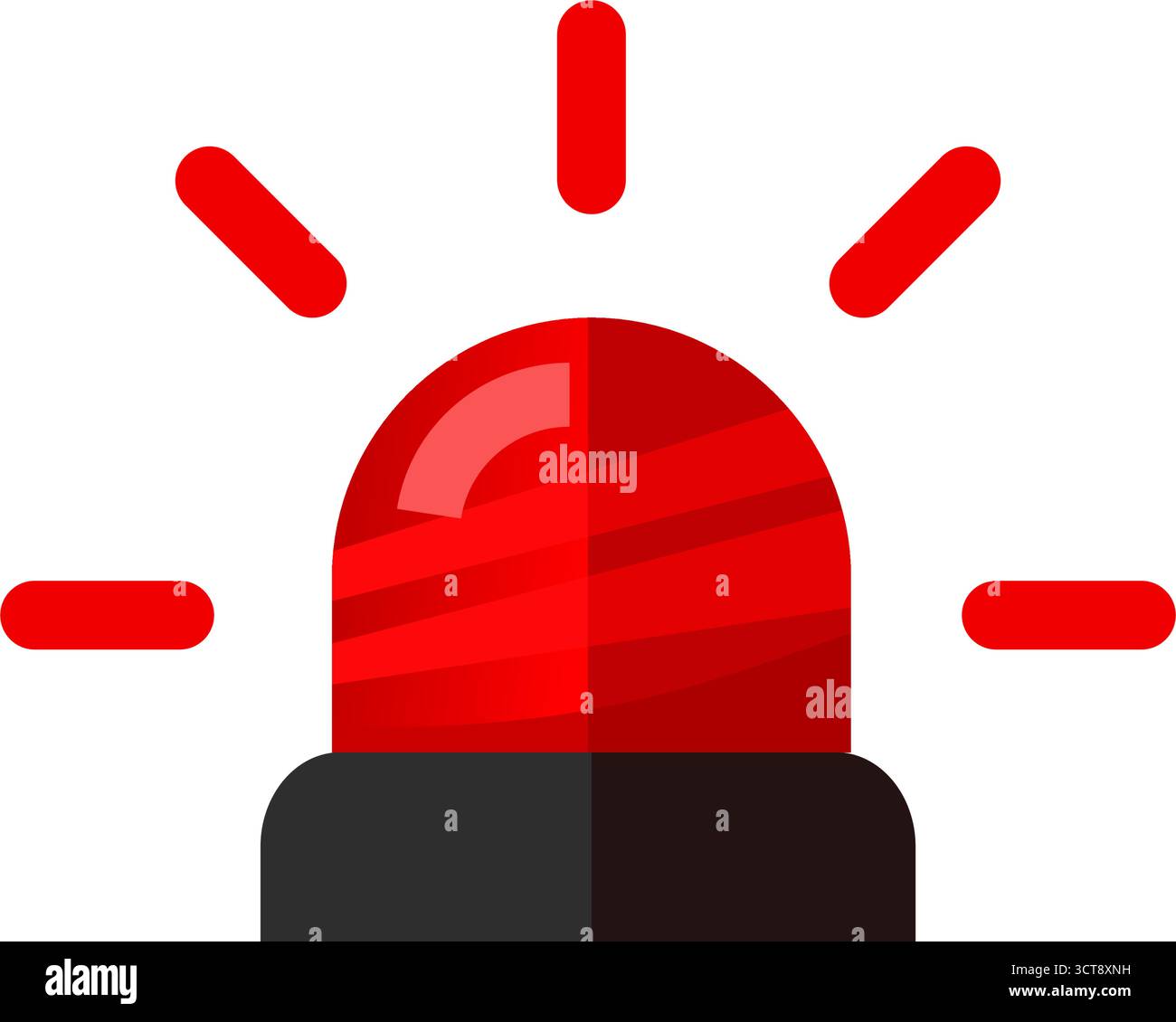 icona rossa lampeggiante del vettore della sirena di emergenza Illustrazione Vettoriale