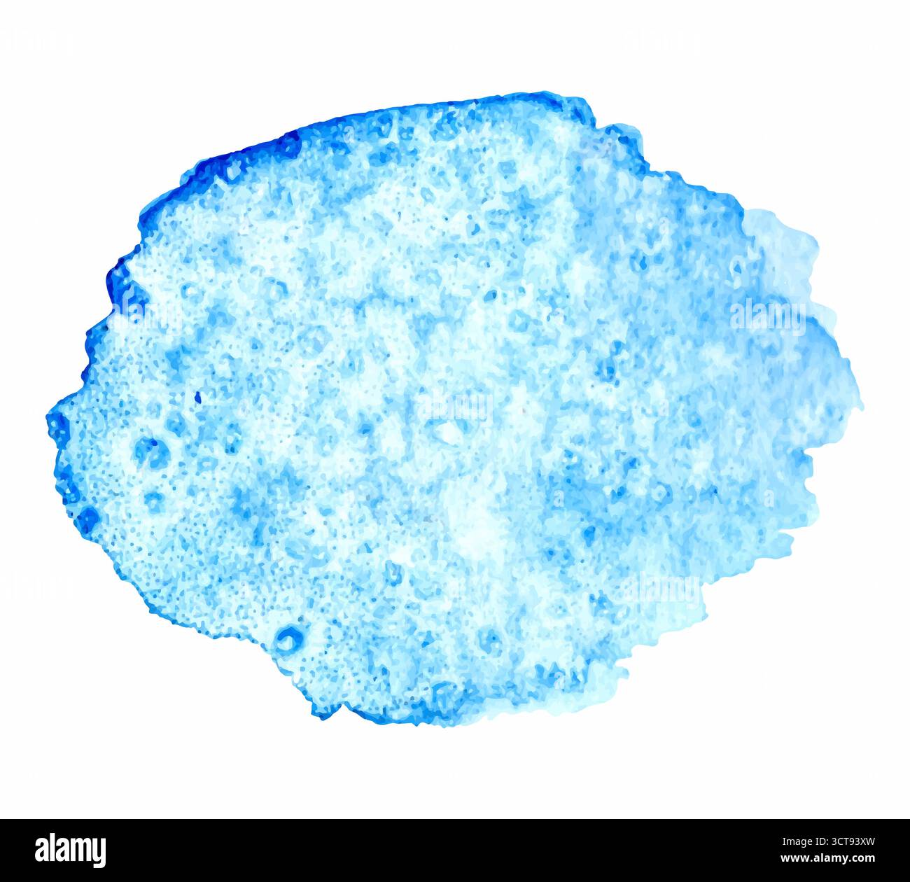 Blu acquerello astratto texture disegnata a mano, isolata su sfondo bianco, vettoriale Illustrazione Vettoriale