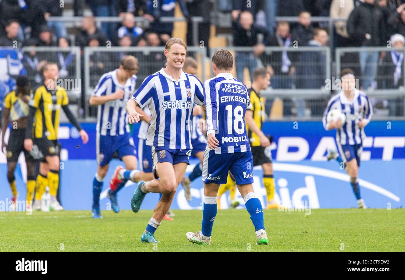 Gothenburg, Svezia. 5 ottobre 2025. Momento nel secondo tempo della partita tra IFK Gothenburg e Hammarby IF in Allsvenskan a Gamla Ullevi. Crediti: Per Ljung/Alamy Live News Foto Stock