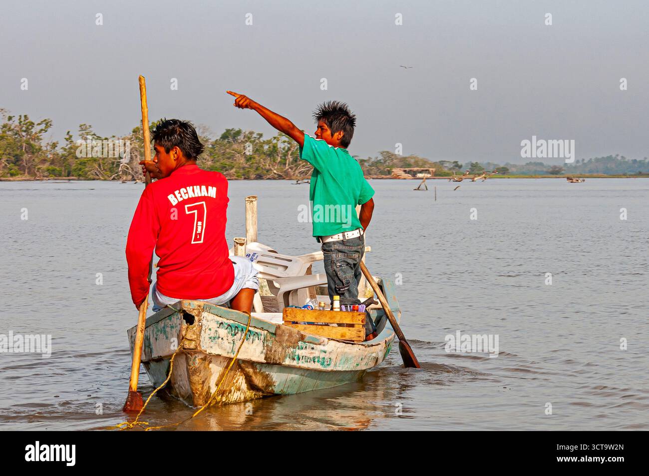 Osservazione della fauna selvatica presso il fiume Tecolutla, Veracruz, Messico Foto Stock