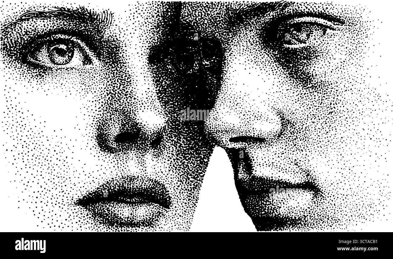 Intricati punteggi di due facce con effetto mezzitoni. Illustrazione Vettoriale