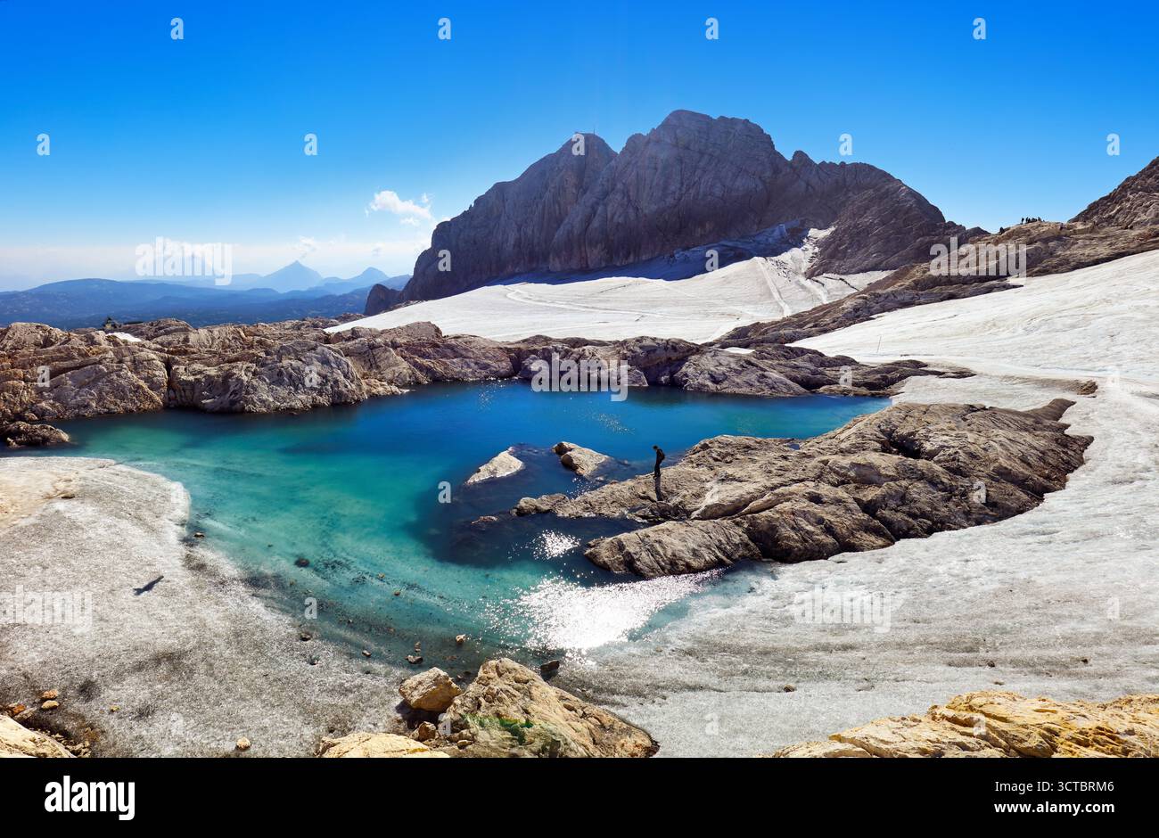 Paesaggio montano del ghiacciaio Dachstein, Stiria, Alpi austriache Foto Stock