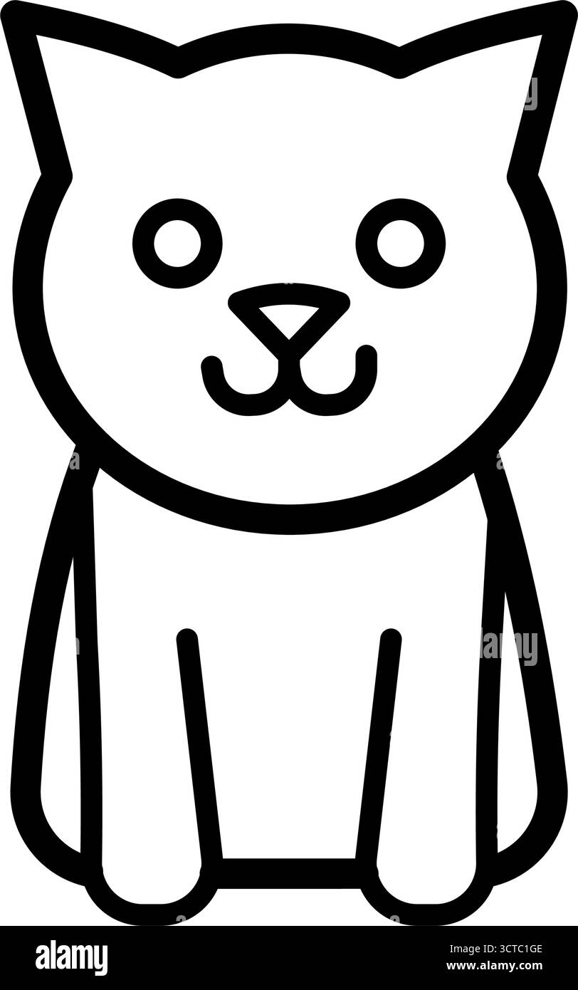 gatto, gattino - icona vettoriale Illustrazione Vettoriale