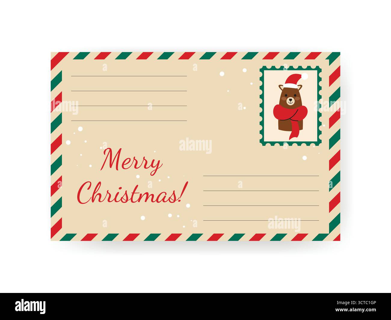 Lettera sigillata per Capodanno e Natale Illustrazione Vettoriale