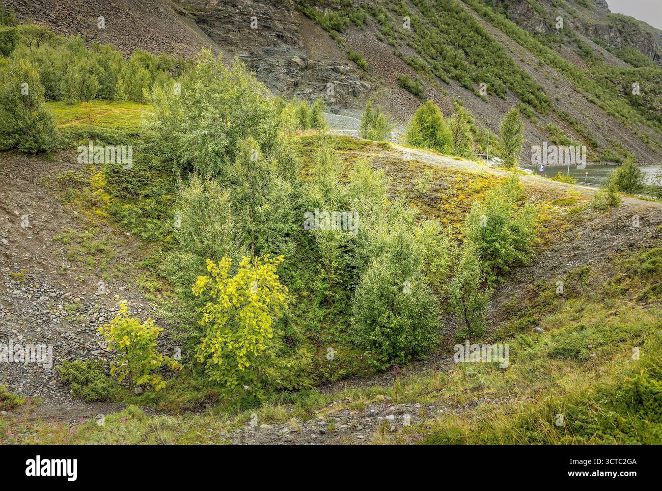 Questo è il punto di riferimento storico del cratere Tallboy in Norvegia Foto Stock