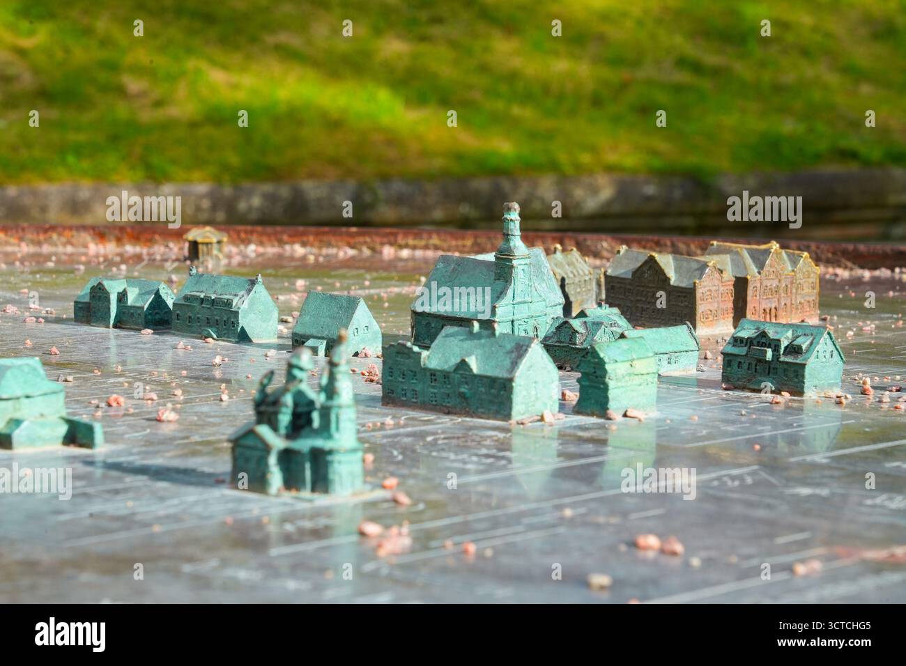 Modello di città di Pärnu nel Parco Valli, Estonia Foto Stock