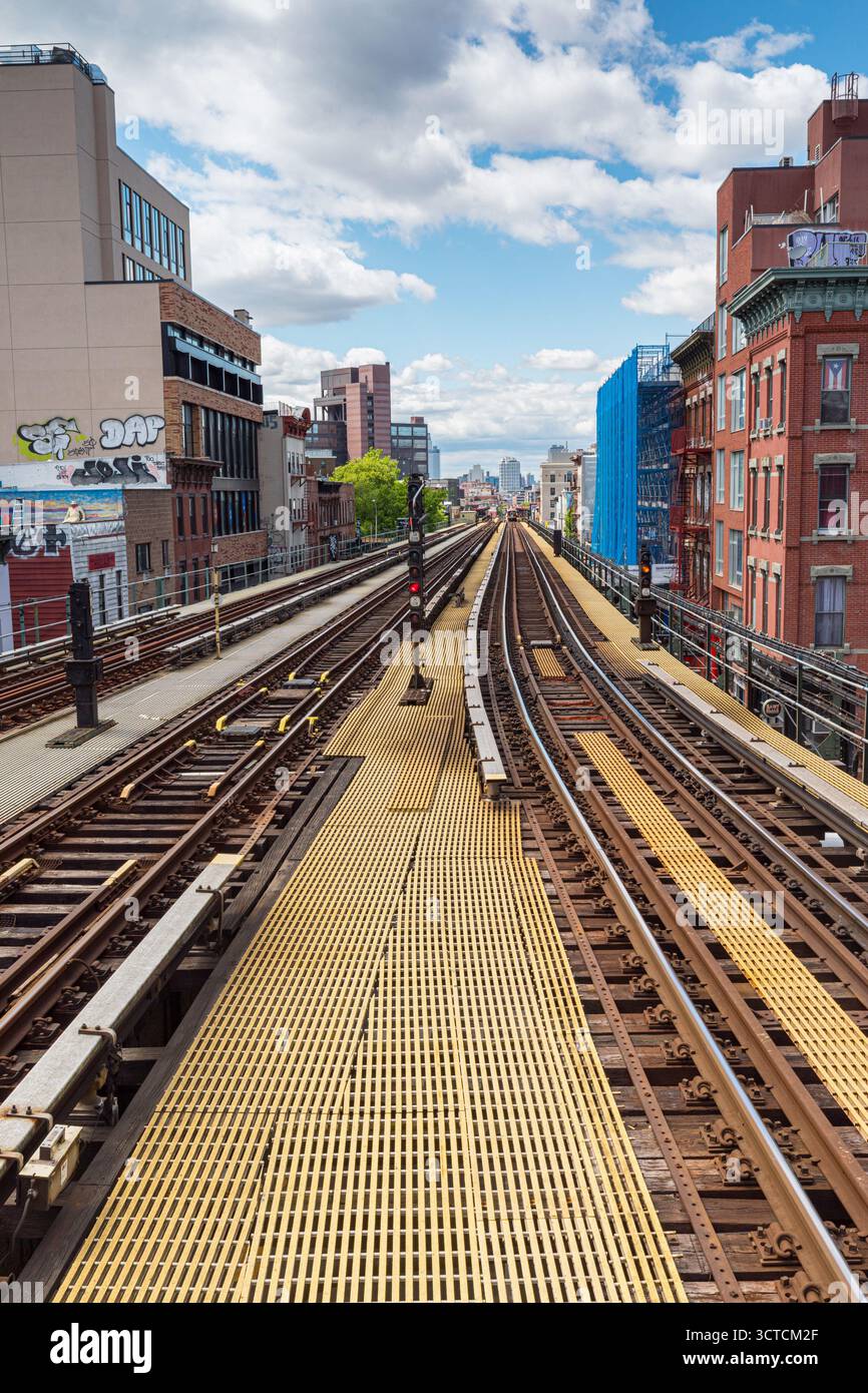Myrtle Avenue - stazione di Broadway a Brooklyn, New York City Foto Stock